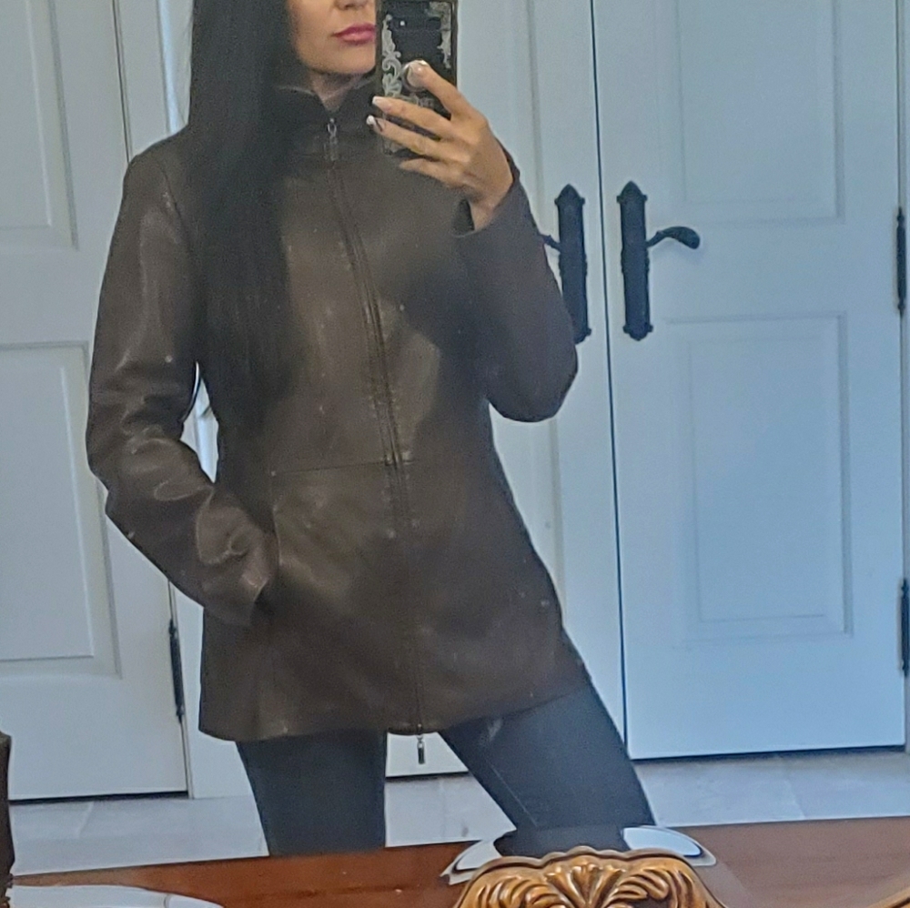 Danier brown real leather jacket